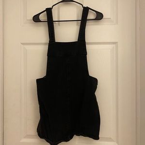 Black Denim Overall Dress